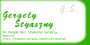 gergely styaszny business card